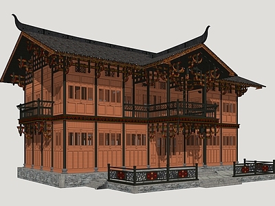 新中式民宿建筑 彝族民居 彝族村寨建筑 彝族民居建筑 彝族民宿