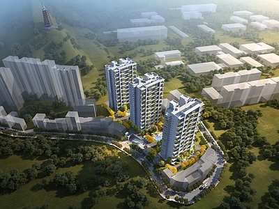 现代主义小高层住宅楼 住宅