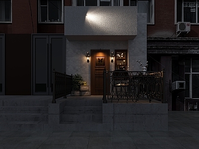 复古西餐厅 欧式门头 披萨店 氛围门头 欧式外摆