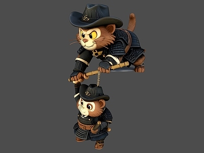 日式虚拟人物 猴子动物互动