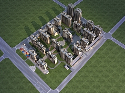 现代主义鸟瞰规划 住宅