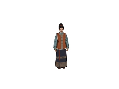 新中式女人 古装 女子 平民 汉服 服装