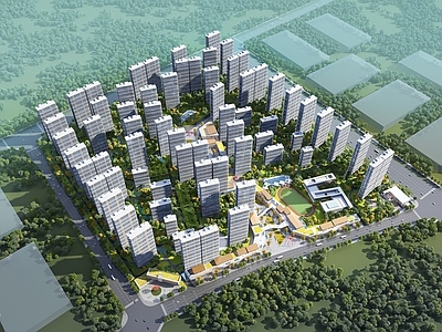 现代主义小高层住宅楼 现代住宅
