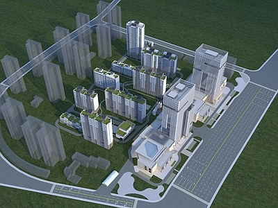现代主义鸟瞰规划 住宅