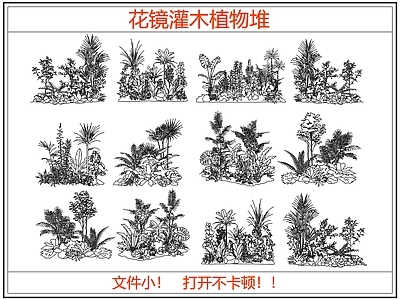 灌木种植 花镜植物 灌木 植物堆