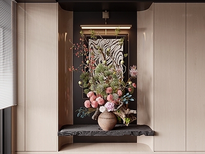 中古风花瓶 花瓶花艺 干枝花艺 盆栽 玄关 端景