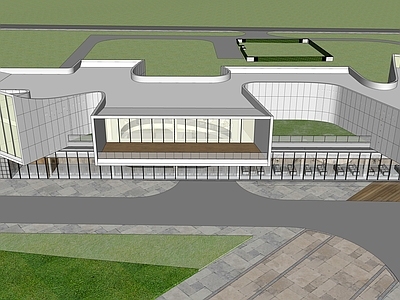现代主义展览馆建筑