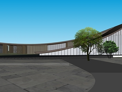 新中式售楼处建筑 坡屋顶 小品建筑