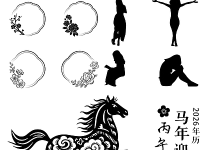 其他图库 线条 线稿 花纹t 贴图 中式