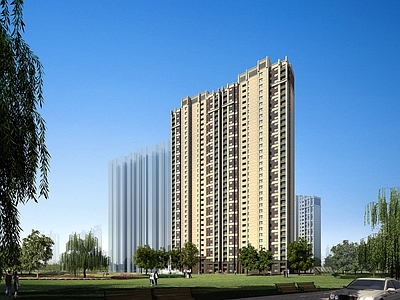现代主义小高层住宅楼 住宅
