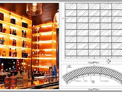 柜体节点 酒吧柜子 红酒柜 灯带玻璃柜 柜子节点