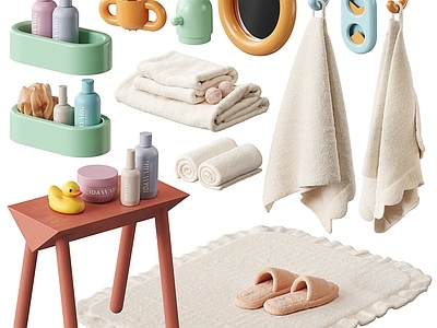 奶油风洗浴用品 卫浴用品