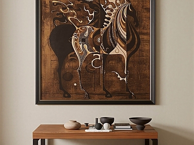 中古风挂画 法式中古挂画 玄关挂画
