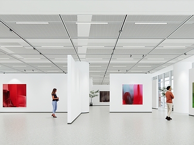 现代艺术展厅 美术展厅 画展 文化展厅 美术馆