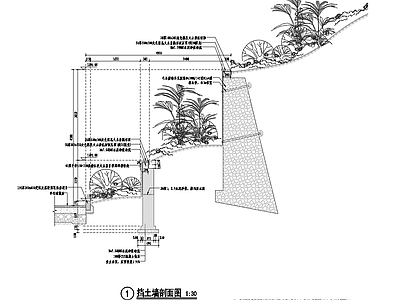 景观节点 挡土墙 毛石挡土墙 砖砌挡土墙