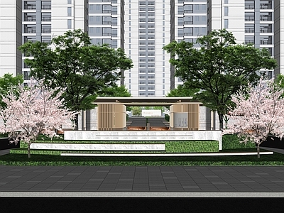 现代简约入口大门 现代小区入口大门 现代轻奢小区大门 现代小区入口景观