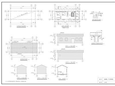 民宿建筑 民宿小木屋施工图 木屋施工图