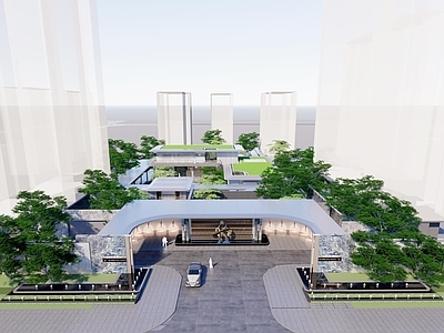 现代主义售楼处建筑 合肥招商四季臻邸 合肥招商豪宅建筑 合肥四季臻邸建筑 售楼处建筑 招商建筑景观全模