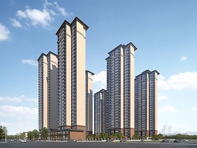 新中式小高层住宅楼 现代高层住宅