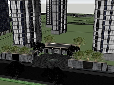 新中式小区建筑 郑州北龙湖豪宅 郑州兰溪府住宅 蘭溪府售楼建筑 北龙湖兰溪府豪宅 高层入口住宅建筑