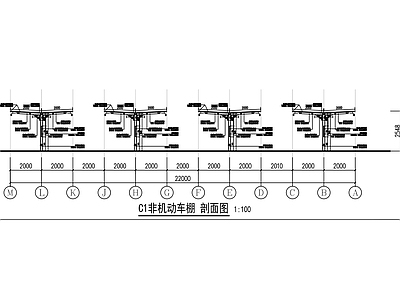 钢结构 非机动车棚 钢结构