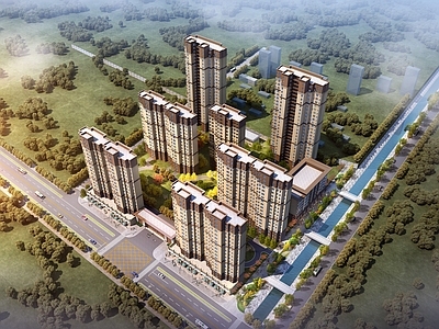 现代主义小高层住宅楼 住宅