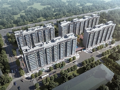 新中式小高层住宅楼 现代小高层住宅