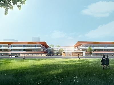 现代主义学校外观 现代学校