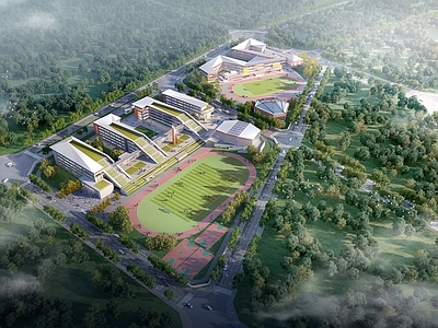 现代主义学校外观 现代学校