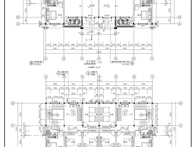 别墅建筑 双拼别墅全套图