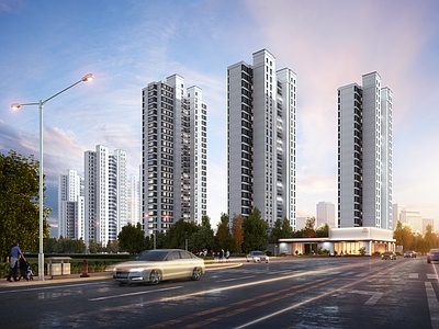 现代简约小高层住宅楼 现代小高层 现代售楼处xi 现代售楼处 现代洋房