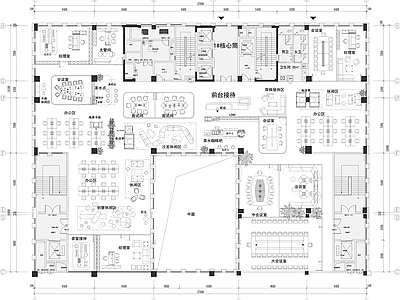 整体办公空间 办公平面方案 图纸 茶室接待 经理室
