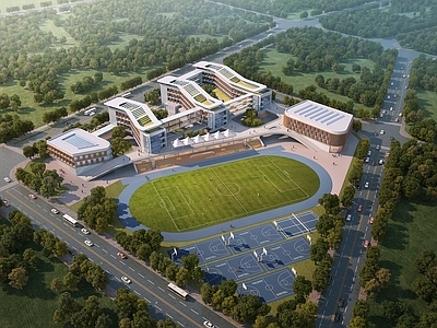 现代主义学校外观 现代学校