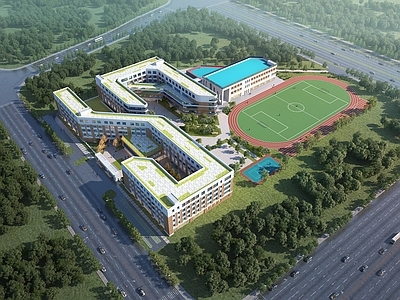 现代主义学校外观 现代学校