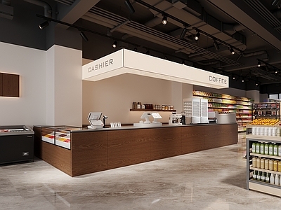 现代简约便利店 超市 服务区超市 小卖部
