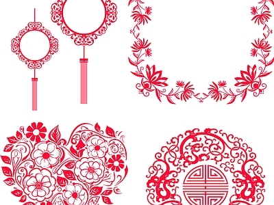 其他图库 中式 线条 剪影 花纹 贴图