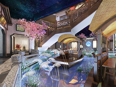 新中式中餐厅 中式 餐厅 船