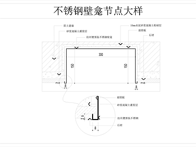 壁龛节点 壁龛节点大样 不锈钢壁龛节点 壁龛 墙面壁龛 不锈钢壁龛