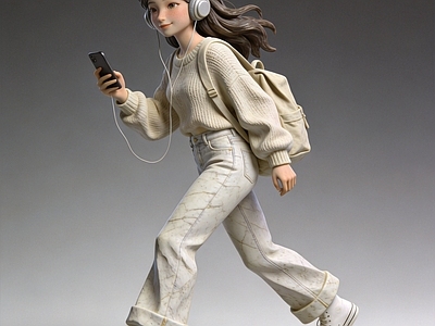 奶油风虚拟人物 人物 时尚 女性 都市女性 AI渲染