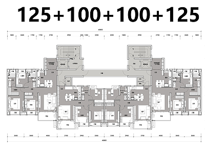 住宅楼建筑 T4高层住宅 125㎡和100