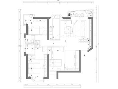 大平层 大平层鸟瞰图 su模型 现代简约 平面方案 知名设计公司图纸