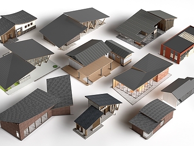 新中式小公建 现代公共建筑 景观建筑  驿站建筑  商店建筑 小公建