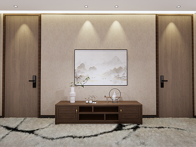 新中式玄关 新中式端景 玄关背景 新中式装饰柜