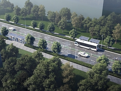 现代主义车行道路 现代道路景观