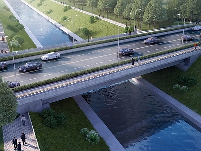 现代主义天桥 景观道路桥