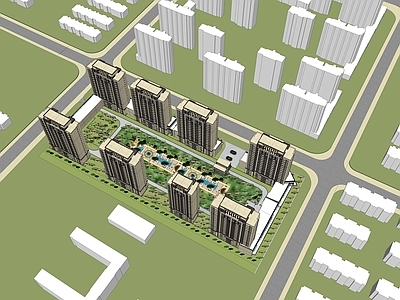 现代小区建筑
