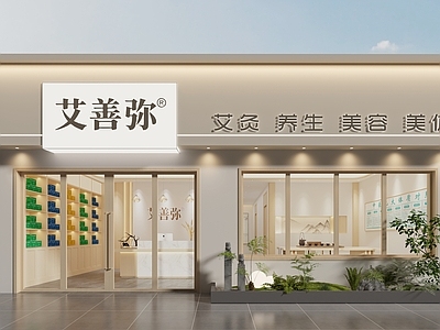 新中式美容院 现代门头 现代餐饮门头 现代美容门头 现代服装店门头 现代奶茶咖啡门头