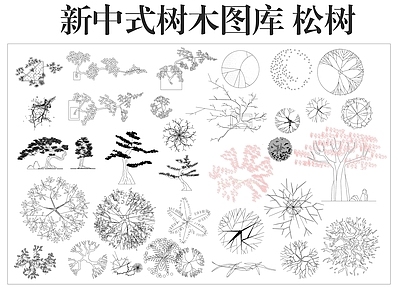综合植物图库 新中式树木图库 松树
