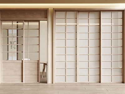 日式推拉门 中古风折叠门 侘寂风折叠门