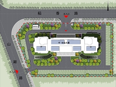 产业园建筑 研发中心总图 产业园总图 办公楼总图 办公 产业园